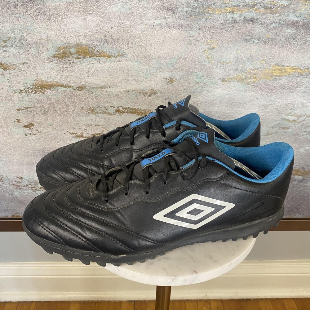 Umbro Tocco III League TF Shoes Mens Size 13 Black Blue Turf Soccer 81868U LMN